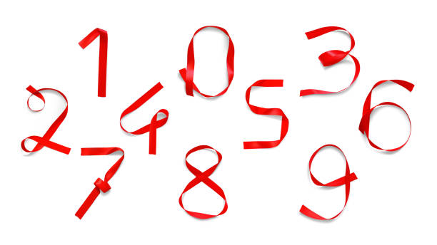 istock Set of numbers from the ribbons. 947343462