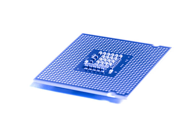 macro of cpu processor stock photo