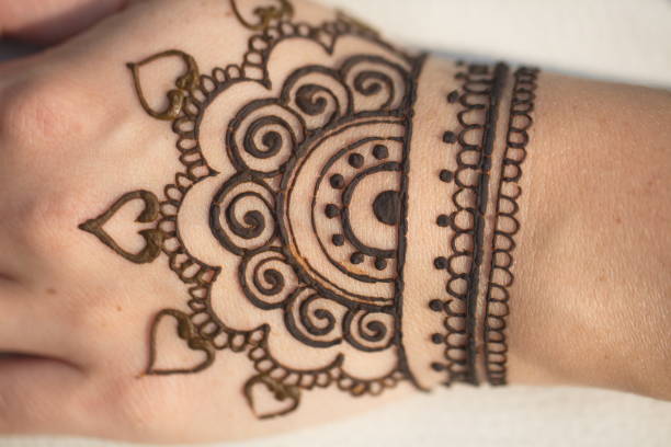 istock drawing of a mehendi on the hand 947348956