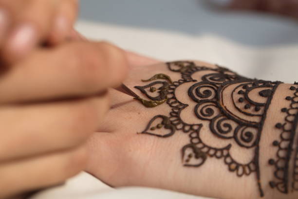 istock drawing of a mehendi on the hand 947349132