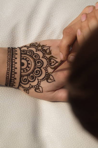istock drawing of a mehendi on the hand 947349226