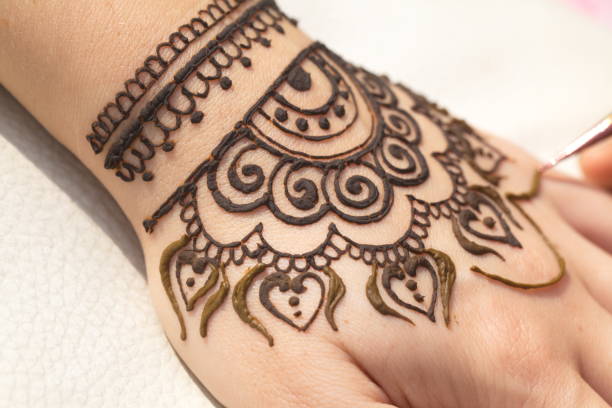 istock drawing of a mehendi on the hand 947349388