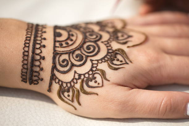 istock drawing of a mehendi on the hand 947349430