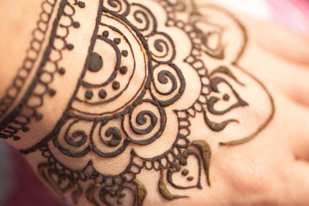 istock drawing of a mehendi on the hand 947349456