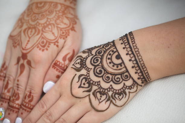 istock drawing of a mehendi on the hand 947349518