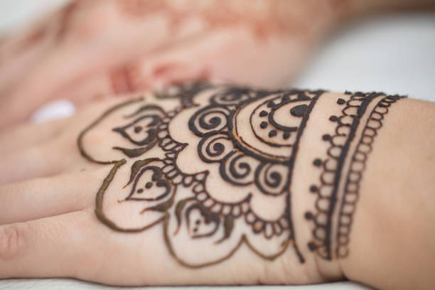 istock drawing of a mehendi on the hand 947349558