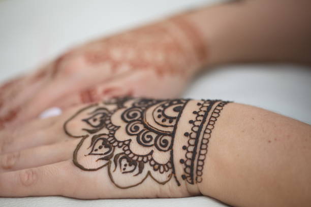 istock drawing of a mehendi on the hand 947349568