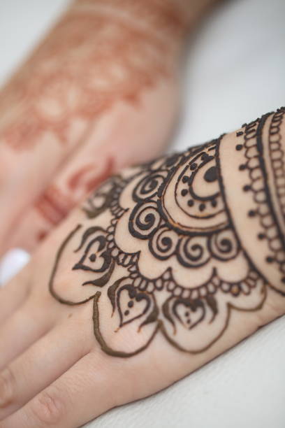 istock drawing of a mehendi on the hand 947349598