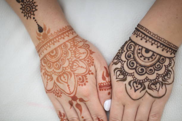 istock drawing of a mehendi on the hand 947349696
