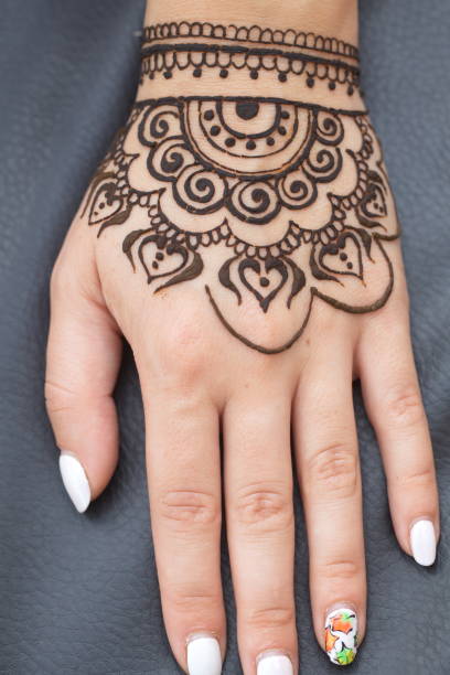 istock drawing of a mehendi on the hand 947349772