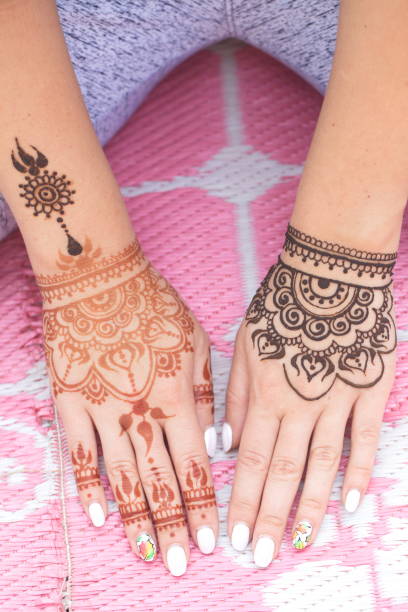 istock drawing of a mehendi on the hand 947349836