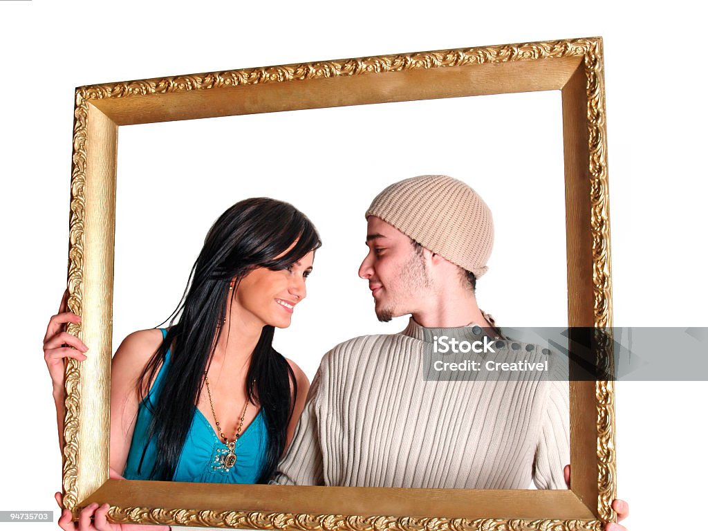 Casal dentro do quadro - Foto de stock de Adulto royalty-free