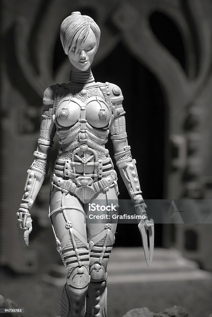 Alien grey female creature  Manga Style Stock Photo