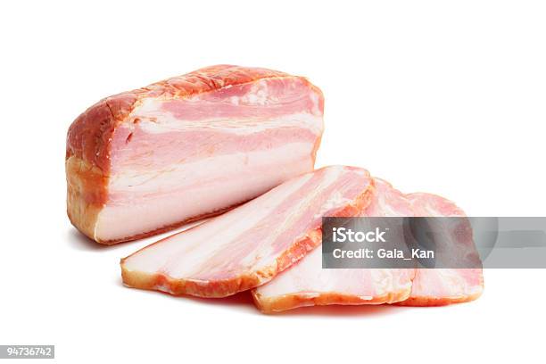 Carne De Porco E Bacon Fumado E As Fatias - Fotografias de stock e mais imagens de Bacon - Bacon, Carne, Carne de Porco