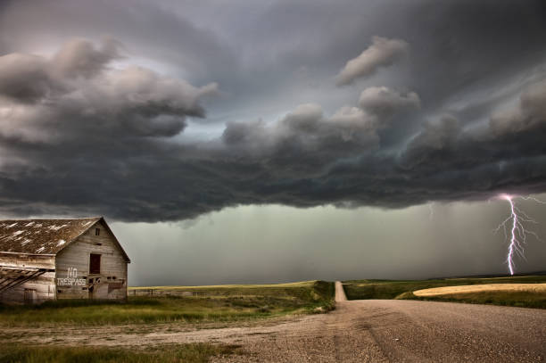 Prairie Storm Saskatchewan stock photo