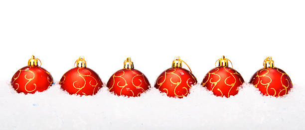 istock red christmas balls with snow 94737060