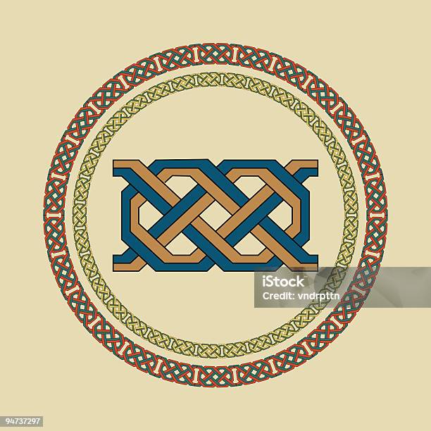 Keltische Knotendesign Stock Vektor Art und mehr Bilder von Kalligraphieren - Kalligraphieren, Keltischer Knoten, Mandala
