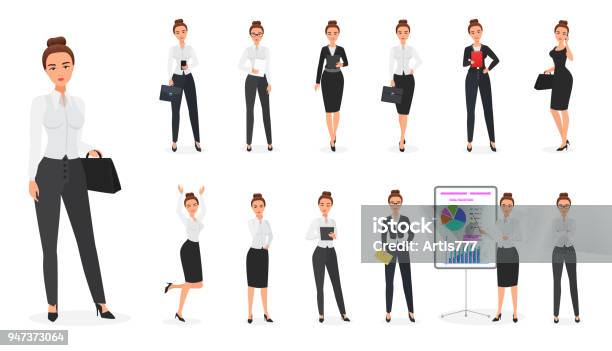 ビジネスの女性キャラクターのベクトルを設定しますオフィス - 女性のベクターアート素材や画像を多数ご用意 - 女性, キャラクター, ビジネスウーマン