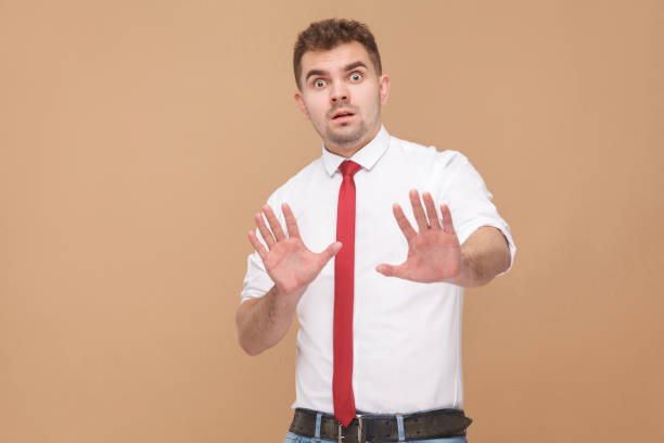 istock Scared businessman with fear 947373444