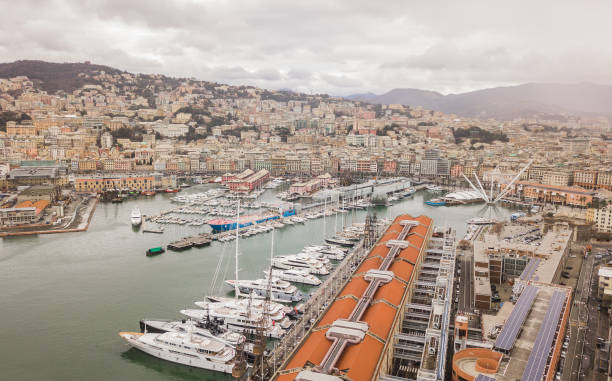 istock Aerial view of Genoa city 947376844