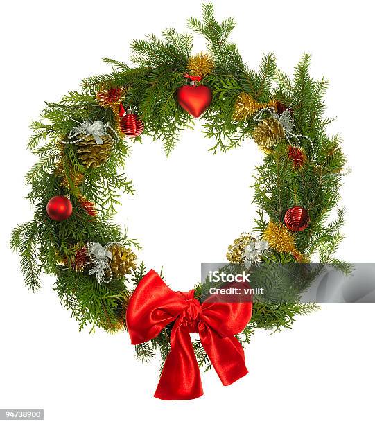Natale Wreatlh - Fotografie stock e altre immagini di Abete - Abete, Albero di natale, Arredamento