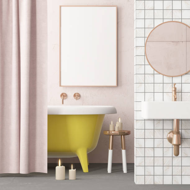 istock mock up bathroom in a modern style 3d 947389040