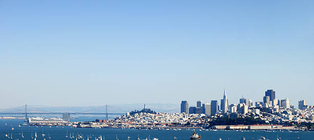 San Francisco Downtown Panorama  columbus avenue stock pictures, royalty-free photos & images