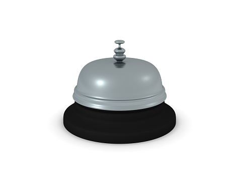 3D illustration of reception bell. Isolated on white