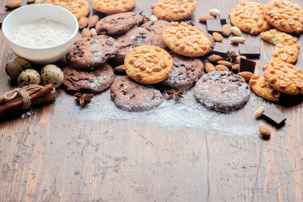 istock Chocolate chips cookies, peanut cookies. 947396902