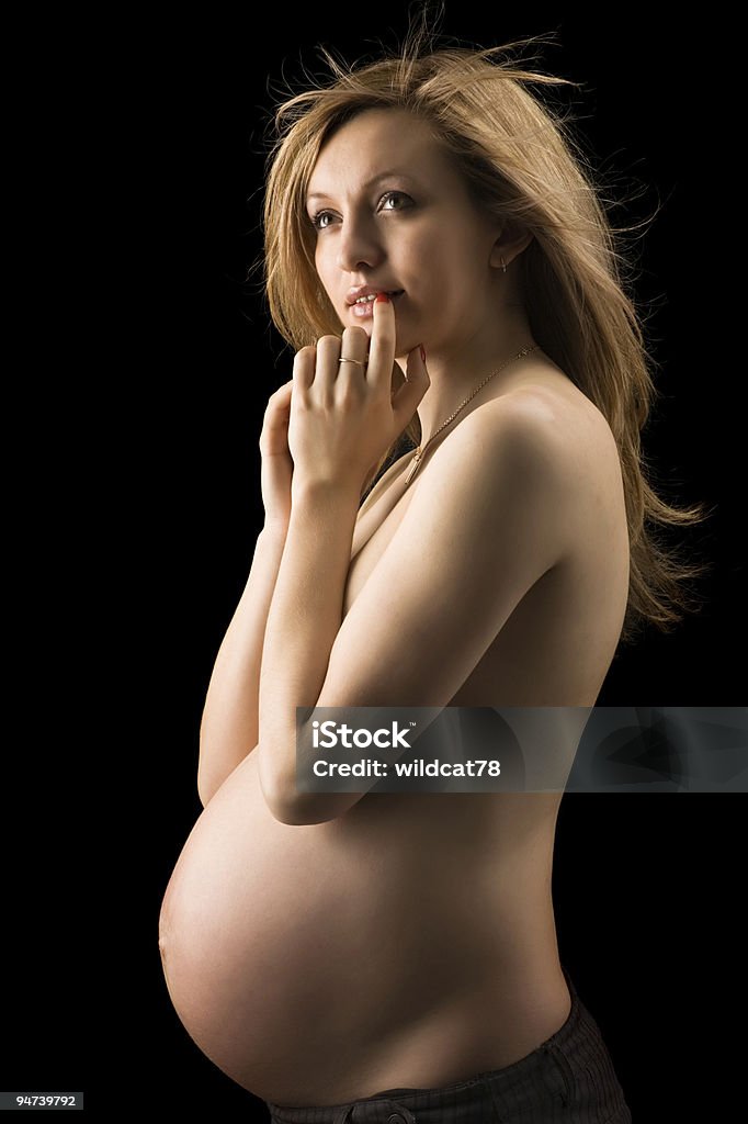 Schwangere Frau - Lizenzfrei Abwarten Stock-Foto