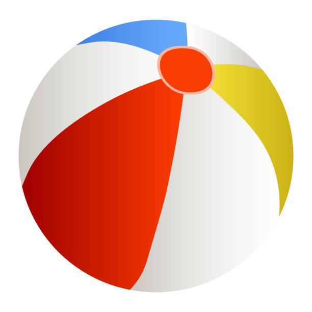 벡터 일러스트 레이 션의 비치 볼 - beach ball ball beach white stock illustrations