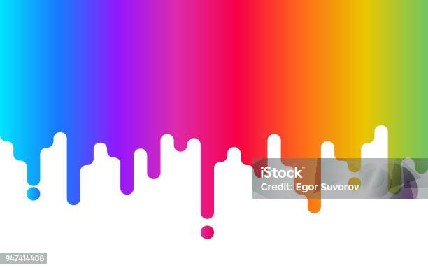 Tropfende Farbe Regenbogenhintergrund Abstrakten Bunten Hintergrund Auf Weiß Farbdesign Für Website Visitenkarte Vektorillustration Stock Vektor Art und mehr Bilder von Malfarbe