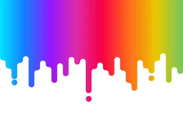 Vector illustration of Dripping paint. Rainbow background. Abstract colorful backdrop on white. Color design for website, business card. Vector illustration