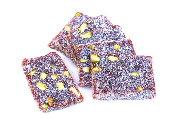 istock Turkish delight. Special Mersin lokum with carrot, pistachio and coconuts  ( Cezerye  ) 947419692