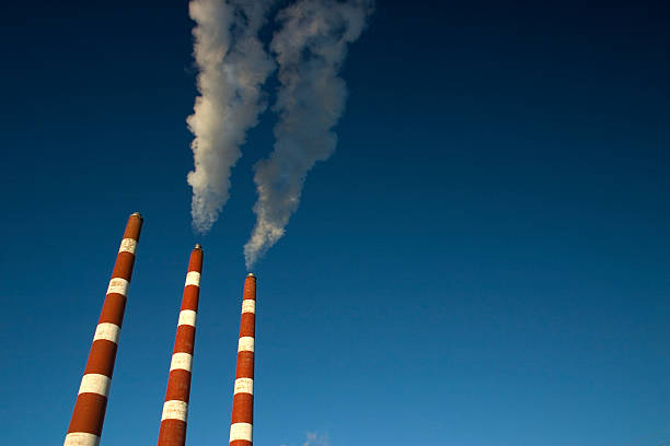 электростанция stacks - climate change coal power station стоковые фото и изображения