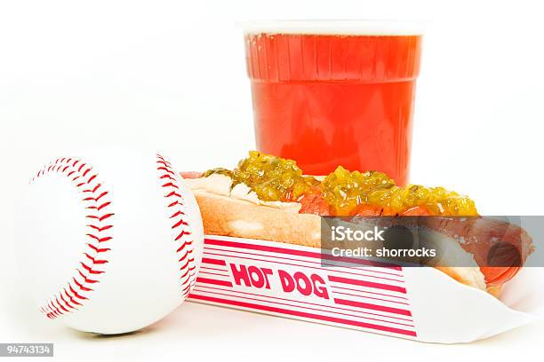 Sommerserie Stockfoto und mehr Bilder von Hot Dog - Schnellimbiss - Hot Dog - Schnellimbiss, Baseball-Spielball, Softball - Sport