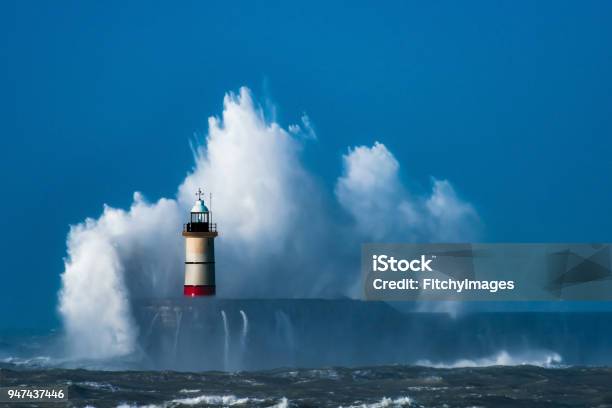 Perfect Storm Stock Photo - Download Image Now - Lighthouse, Wave - Water, Storm