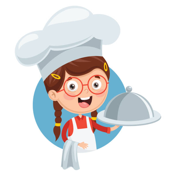 illustrations, cliparts, dessins animés et icônes de illustration vectorielle de kid chef de cuisine - petri dish