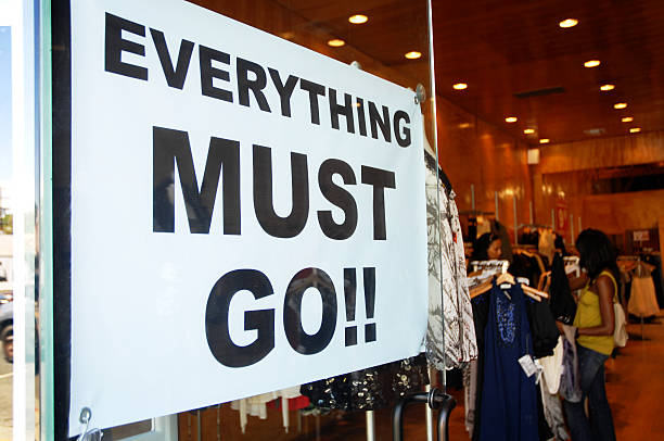 istock Everything Must Go Sign on Trendy Shop Melrose Avenue 94744970