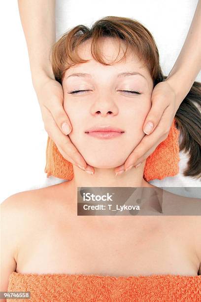 Hands Massaging Female Face At The Spa Stock Photo - Download Image Now - Adult, Alternative Therapy, Beautiful People