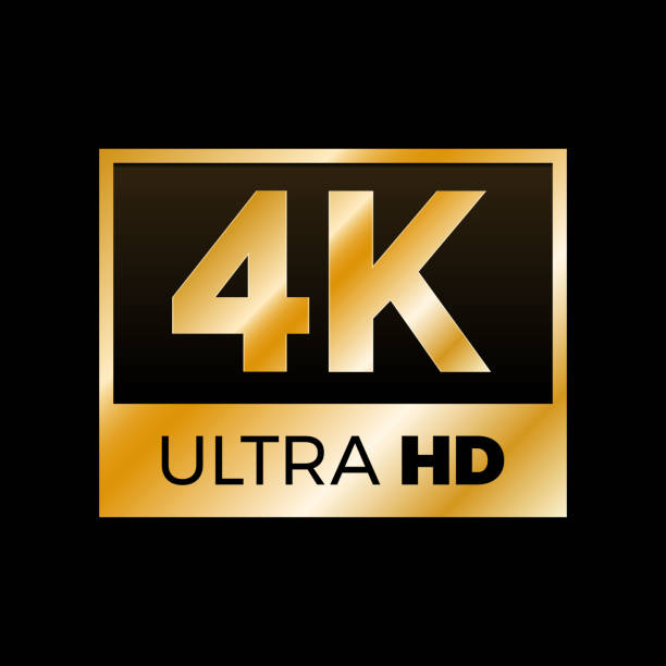 4K Ultra HD symbol 4K Ultra HD symbol, High definition 4K resolution mark, UHD - 2160p ultra high definition television stock illustrations