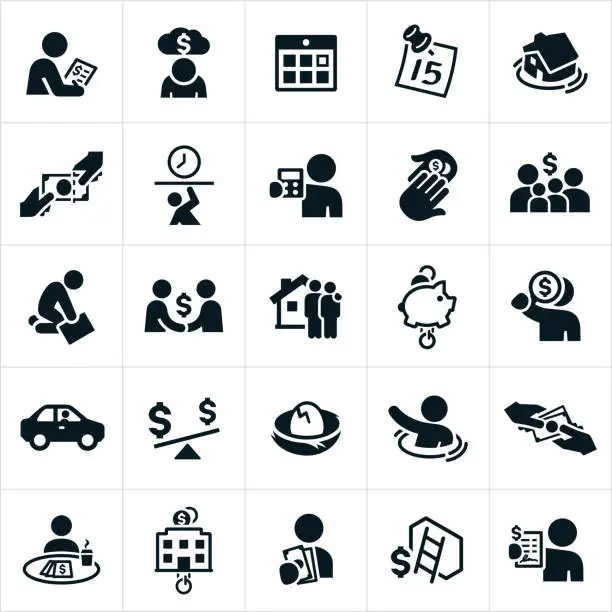 Vector illustration of Taxes Icons