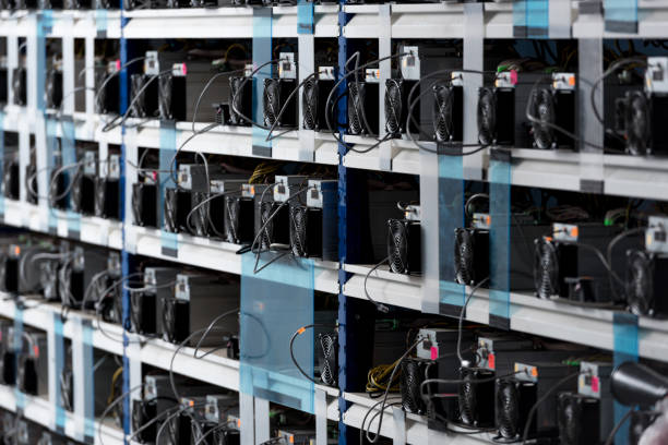 istock shelves with equipment for bitcoin mining farm 947498812