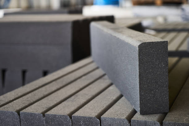 istock Concrete road curbs at the factory 947501796