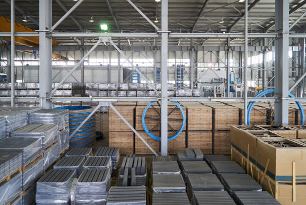 istock Concrete road curbs at the factory 947506376