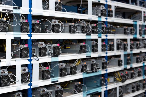 istock shelves with power supply units for cryptocurrency mining farm 947506864