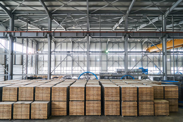 istock Large warehouse hangar of factory 947522212