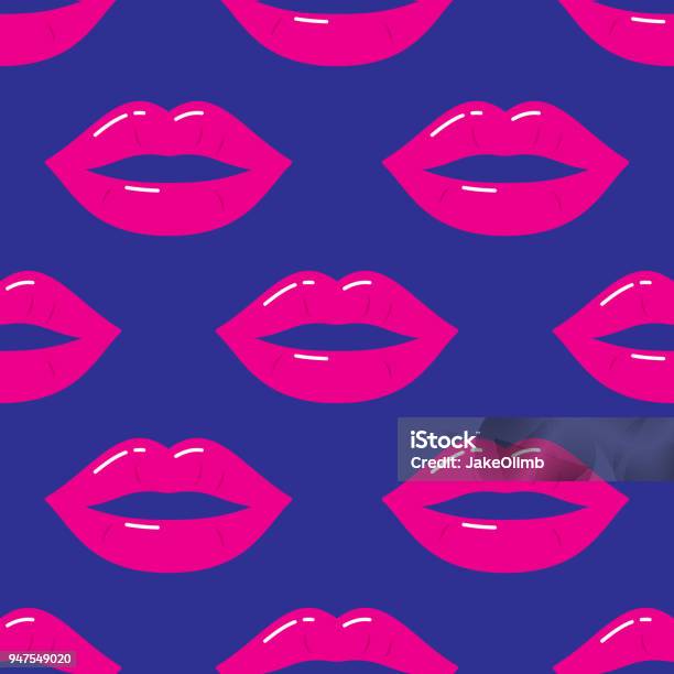 Lip Pattern Stock Illustration - Download Image Now - Human Lips, Kissing, Lipstick Kiss