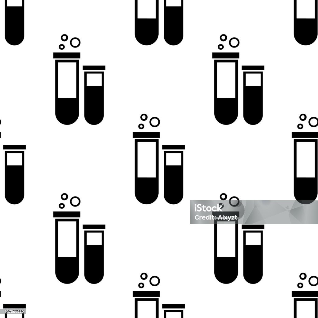 Testtube On White Background Seamless Pattern Vector Illustration Stock ...