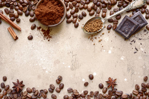 istock Ground coffee and coffee beans with spices 947564852